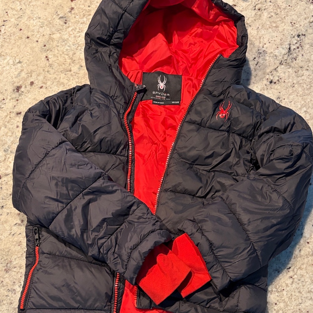 Spyder Black Jacket with Red Lining